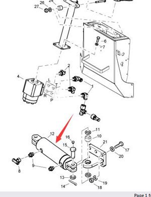 BOMAG steering cylinder part number 05850076 