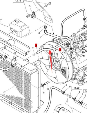 BOMAG engine water pipe part number 00664011 