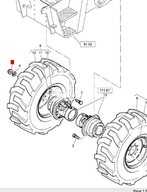 BOMAG wheel hub nut part number 05586131