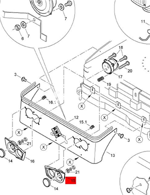 BOMAG left lamp cover part number 46220377 