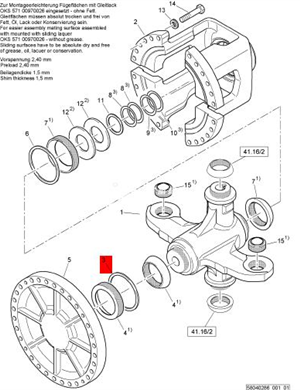 BOMAG middle hinge seal ring part number 58040267