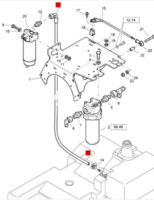 BOMAG diesel pipe (from fuel tank to diesel tank) part number 05554695 