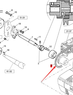 BOMAG hydraulic pump belt part number 06312120 