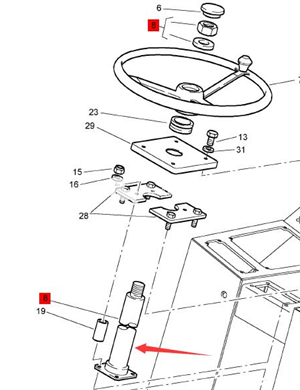 BOMAG steering column part number 05902204