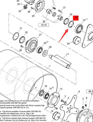 BOMAG steel wheel retaining ring part number 09214500 