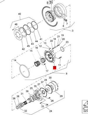  BOMAG walking motor housing part number 05815050