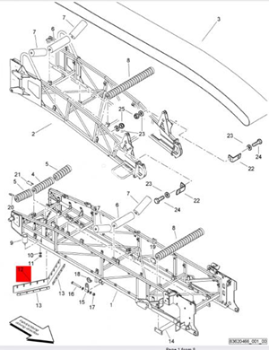 BOMAG secondary conveyor belt stop plate part number D2296067 