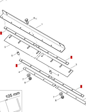 BOMAG scraper pressure strip part number 58003042 