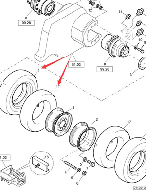 BOMAG rubber tire part number 06704409