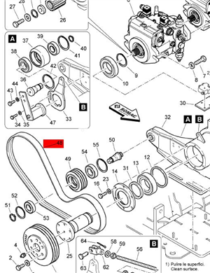 BOMAG hydraulic pump drive belt part number 06312332