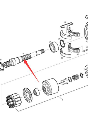 BOMAG walking pump shaft part number 05985314 