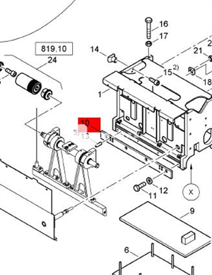 Vibration rod closed rail part number 89526144