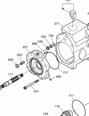 Гидронасос DH300-7 поршеня K5V140DT 401-00424C