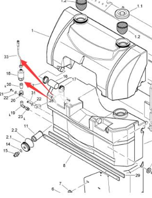 Номер детали линии датчика уровня воды BOMAG 92022842 