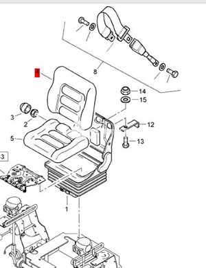  Задняя часть сиденья BOMAG 05570571 