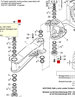  Шестиугольная гайка BOMAG 08111620