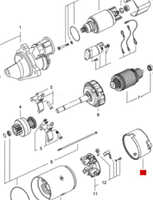 Номер запчасти задней крышки стартера BOMAG 05729847 