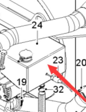 WIRTGEN engine auxiliary water tank part number 2241601 