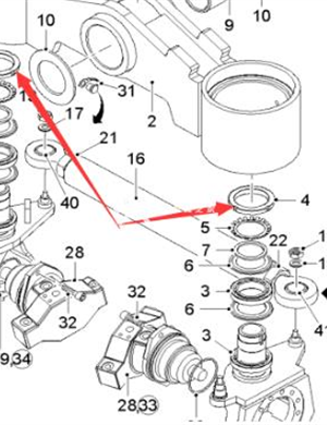 WIRTGEN front axle ear nut part number 5322
