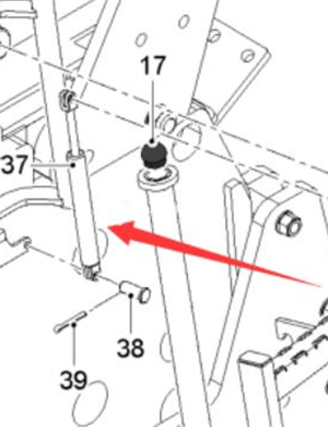 WIRTGEN Ceiling Gas Spring Part Number 2128639 