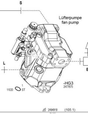 WIRTGEN fan hydraulic pump part number 2477675 