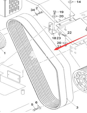 WIRTGEN milling drum drive belt part number 194597