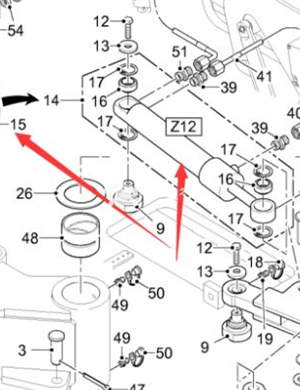 WIRTGEN steering cylinder part number 62603