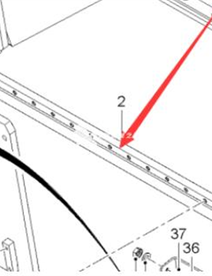WIRTGEN tailgate scraper part number 2273240