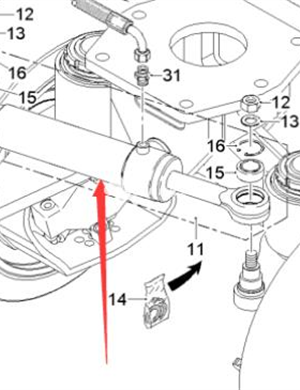  WIRTGEN steering cylinder part number 118415 