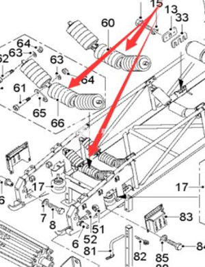 WIRTGEN three section roller part number 72068 