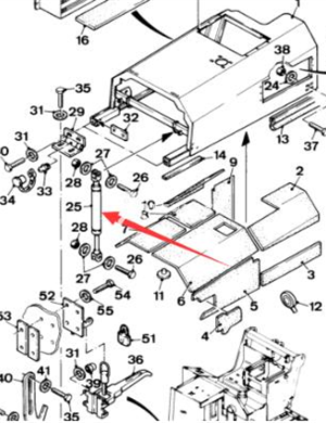  WIRTGEN Side Cover Gas Spring Part Number 73601