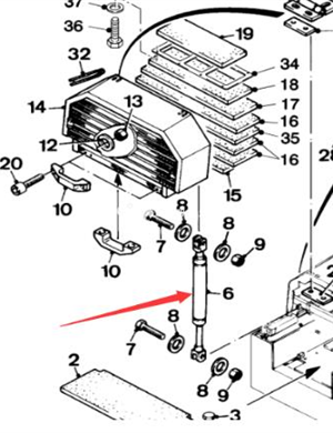 WIRTGEN front cover gas spring part number 7532 