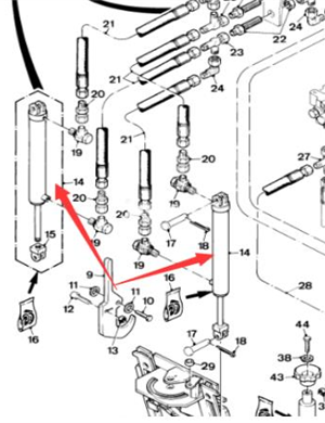 WIRTGEN tailgate lift cylinder part number 8814 