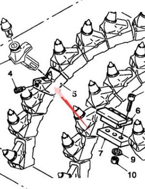 WIRTGEN bottom blade holder part number 79997 