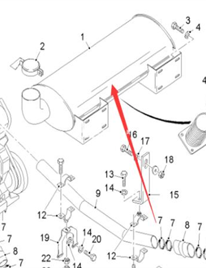 WIRTGEN muffler part number 139352 