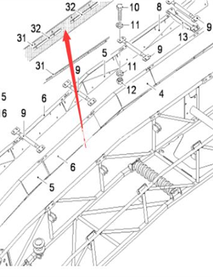 WIRTGEN rubber deflector part number 174900