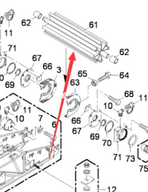 Wirtgen folding roller assembly part number 128671