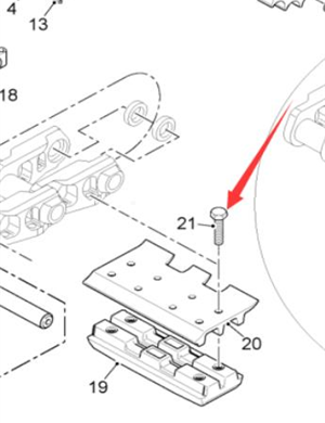  Wirtgen split track plate connecting bolt part number 2167050