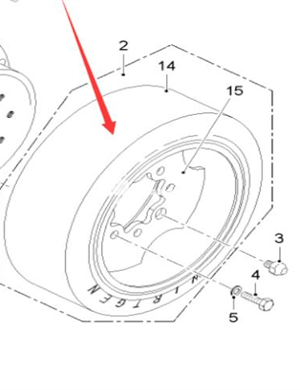  Wirtgen solid tire (front wheel) part number 2136673
