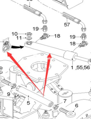  Wirtgen steering cylinder part number 188803 
