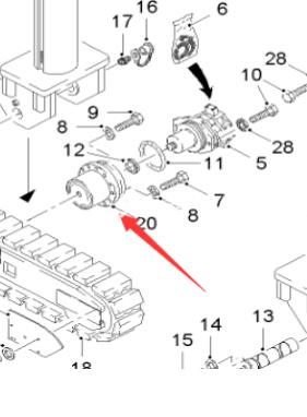  Wirtgen front walking motor reducer part number 2077528 