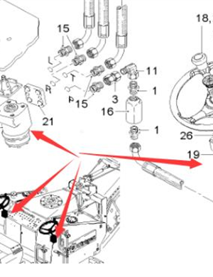 Wirtgen steering gear part number 16845 