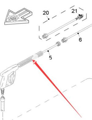 Wirtgen high-pressure cleaning gun part number 163263 