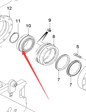 Wirtgen milling hub bearing part number 20414 