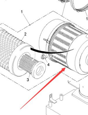 Wirtgen air filter assembly part number 191524