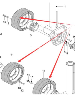  Wirtgen walking solid tire assembly part number 125782 