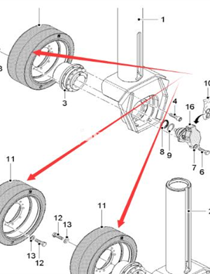 Wirtgen walking solid tire assembly part number 125782 