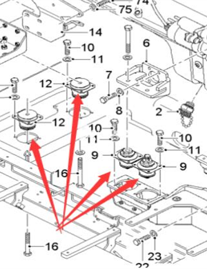 Wirtgen engine leg part number 2091828 