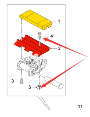 Wirtgen track plate bolt (outer square nut) part number 18501