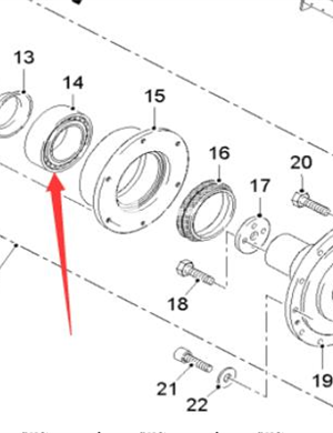 Wirtgen milling drum bearing part number 135876 